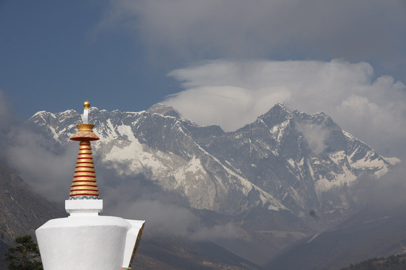 Sagarmāthā with the Tengboche Stupa in the foreground