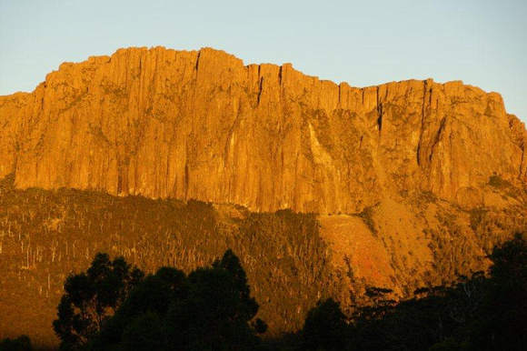 Cathedral Mountain (1387m) at sunset