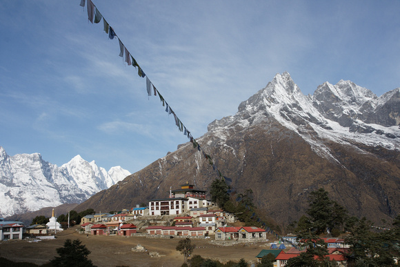 Tengboche Monastery under the shadow of the sacred mountain Khumbila